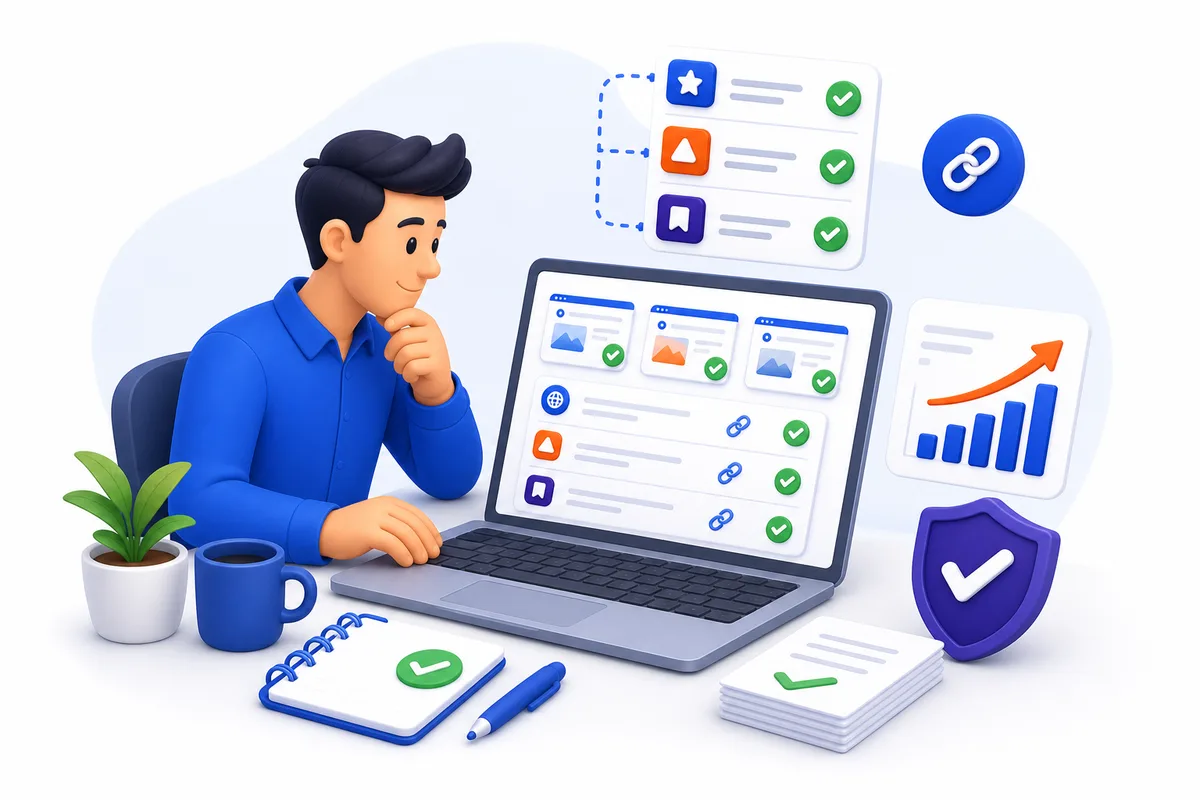 Founder reviewing verified directory submission report